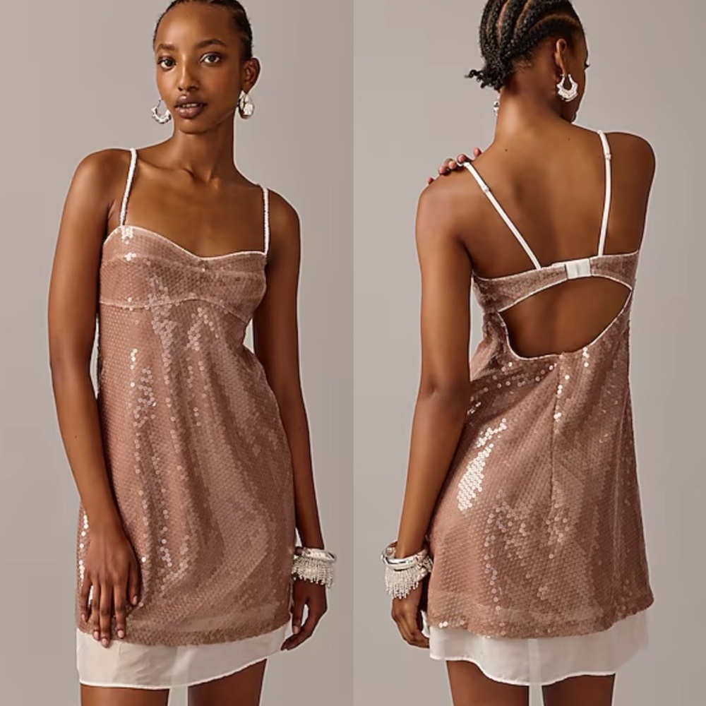 Anna October X J.Crew Limited Edition Layered Sequin Slip Dress